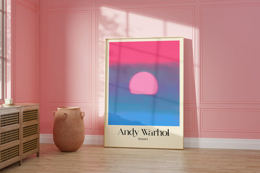 Andy Warhol: Pink + Blue Sunset Poster