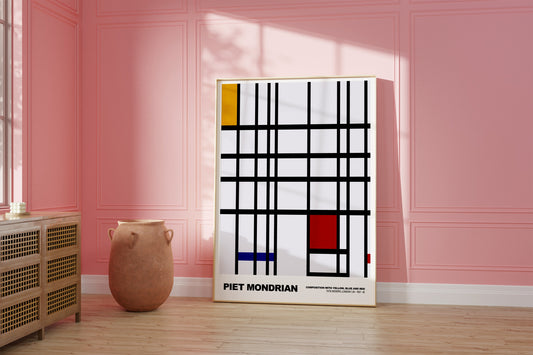 Piet Mondrian: Composition with Yellow, Blue + Red Poster