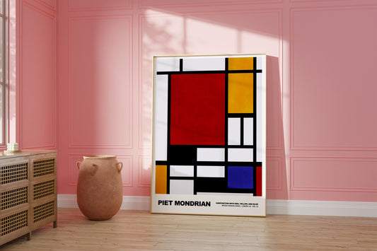 Piet Mondrian: Composition with Red, Yellow + Blue Poster